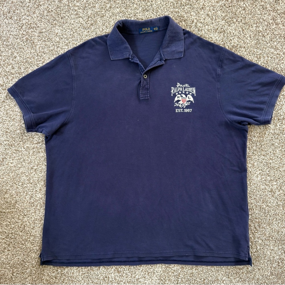 Rear Ralph Lauren Navy Polo “Glory Banner” size 3XL